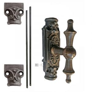 Basküle Fenstergetriebe antik Kugel Fenstergriff Lilie alt 90-120cm
